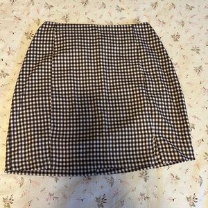 Brown Plaid Skirt